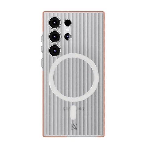 Rvelon Samsung Galaxy S24 Ultra Cover Bølgepap MagSafe Orange