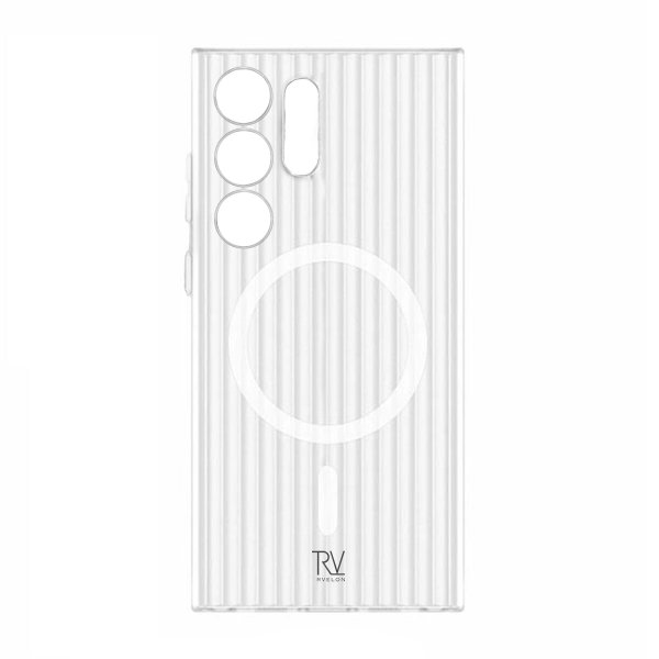 Rvelon Samsung Galaxy S24 Ultra Cover Bølget MagSafe Hvid