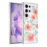 Samsung Galaxy S24 Ultra Cover Blomstermønster MagSafe Rosa