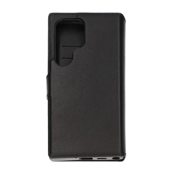 Rvelon Samsung Galaxy S24 Ultra Etui Ægte Læder Kortlomme Sort