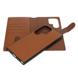 Rvelon Samsung Galaxy S24 Ultra Cover Magnetisk Aftageligt Etui Brun