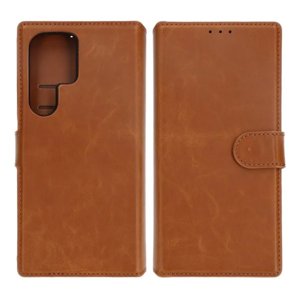 Rvelon Samsung Galaxy S24 Ultra Cover Magnetisk Aftageligt Etui Brun