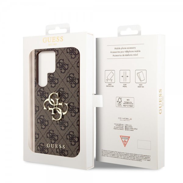 Guess Samsung Galaxy S24 Ultra Cover 4G Metal Logo Brun