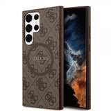 Guess Samsung Galaxy S24 Ultra Cover 4G Pattern MagSafe Brun