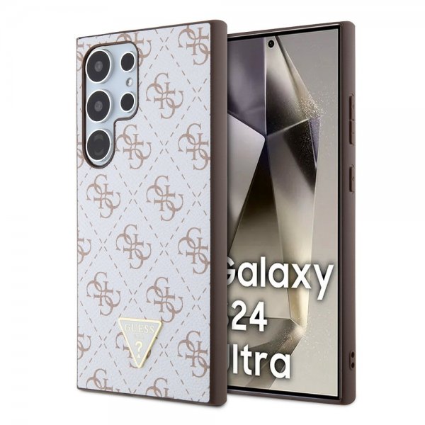 Guess Samsung Galaxy S24 Ultra Cover 4G Print Grained Hvid