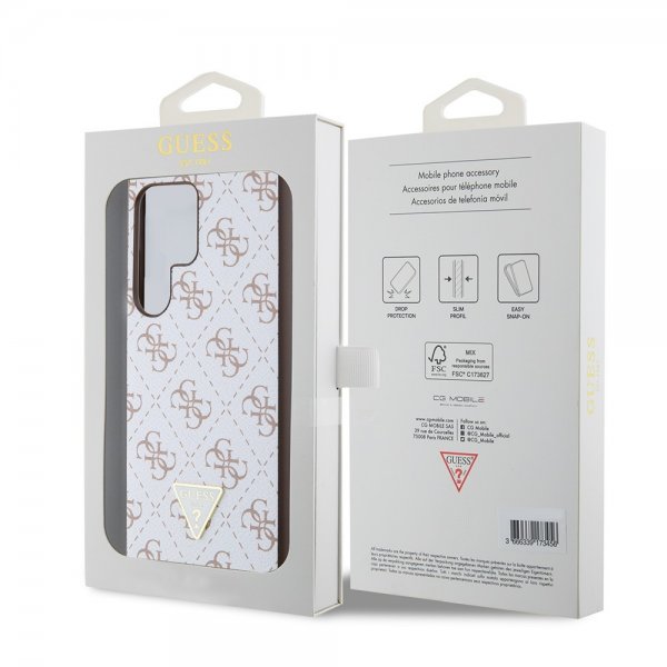 Guess Samsung Galaxy S24 Ultra Cover 4G Print Grained Hvid