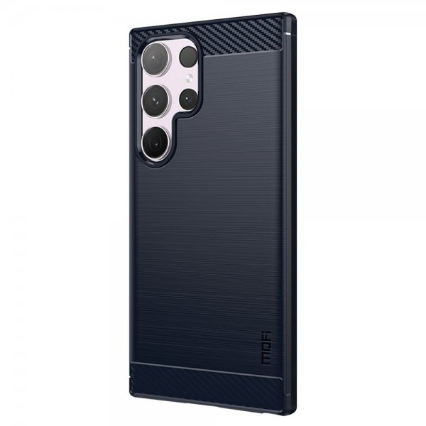 Mofi Samsung Galaxy S24 Ultra Cover Børstet Kulfibertekstur Blå
