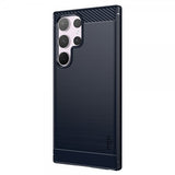 Mofi Samsung Galaxy S24 Ultra Cover Børstet Kulfibertekstur Blå