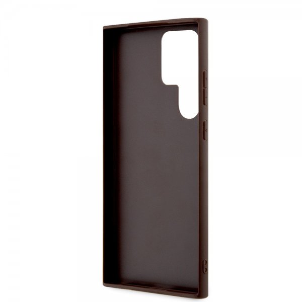 Guess Samsung Galaxy S24 Ultra Cover Bottom Stripe Metal Logo Brun