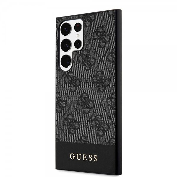 Guess Samsung Galaxy S24 Ultra Cover Bottom Stripe Metal Logo Sort