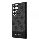 Guess Samsung Galaxy S24 Ultra Cover Bottom Stripe Metal Logo Sort