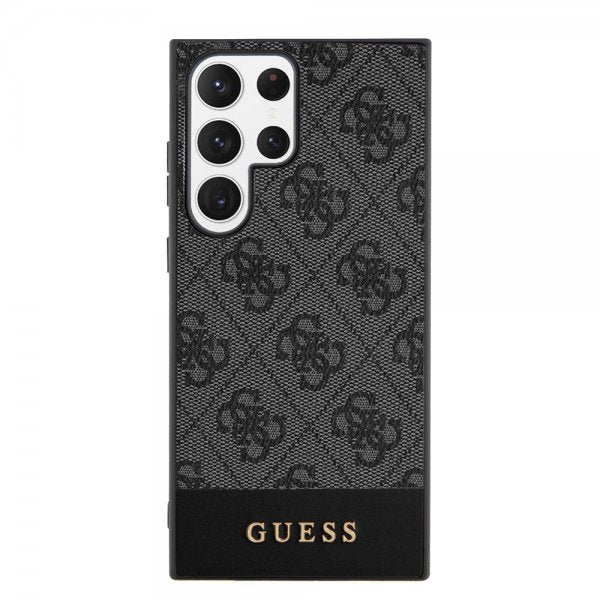 Guess Samsung Galaxy S24 Ultra Cover Bottom Stripe Metal Logo Sort
