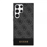 Guess Samsung Galaxy S24 Ultra Cover Bottom Stripe Metal Logo Sort