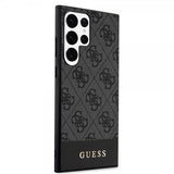 Guess Samsung Galaxy S24 Ultra Cover Bottom Stripe Metal Logo Sort