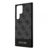 Guess Samsung Galaxy S24 Ultra Cover Bottom Stripe Metal Logo Sort