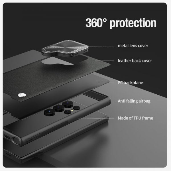 Nillkin Samsung Galaxy S24 Ultra Cover CamShield Prop Leather Blå