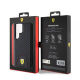 Ferrari Samsung Galaxy S24 Ultra Cover Carbon & Stripe Sort