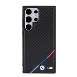 BMW Samsung Galaxy S24 Ultra Cover Carbon Tricolor Stripe MagSafe Sort