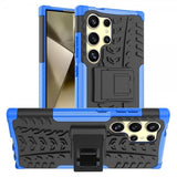 Samsung Galaxy S24 Ultra Cover Dækmønster Stativfunktion Blå