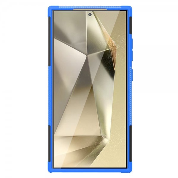Samsung Galaxy S24 Ultra Cover Dækmønster Stativfunktion Blå