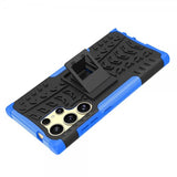 Samsung Galaxy S24 Ultra Cover Dækmønster Stativfunktion Blå