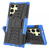 Samsung Galaxy S24 Ultra Cover Dækmønster Stativfunktion Blå