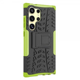 Samsung Galaxy S24 Ultra Cover Dækmønster Stativfunktion Grøn