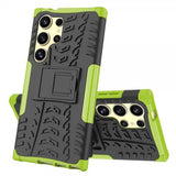 Samsung Galaxy S24 Ultra Cover Dækmønster Stativfunktion Grøn