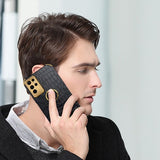 Samsung Galaxy S24 Ultra Cover Krokodillemønster Fingerring Gul