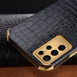 Samsung Galaxy S24 Ultra Cover Krokodillemønster Fingerring Gul