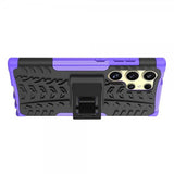 Samsung Galaxy S24 Ultra Cover Dækmønster Stativfunktion Lilla