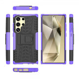 Samsung Galaxy S24 Ultra Cover Dækmønster Stativfunktion Lilla