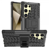 Samsung Galaxy S24 Ultra Cover Dækmønster Stativfunktion Sort