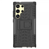 Samsung Galaxy S24 Ultra Cover Dækmønster Stativfunktion Sort