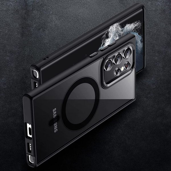 Samsung Galaxy S24 Ultra Cover Farvet Kant MagSafe Sort