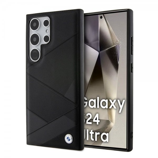 BMW Samsung Galaxy S24 Ultra Cover Ægte Læder Tekstureret Sort