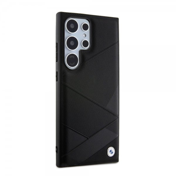 BMW Samsung Galaxy S24 Ultra Cover Ægte Læder Tekstureret Sort