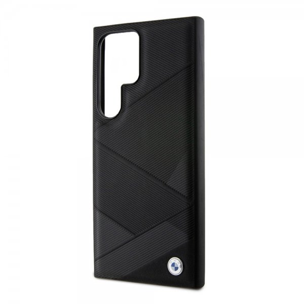 BMW Samsung Galaxy S24 Ultra Cover Ægte Læder Tekstureret Sort