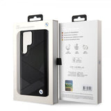 BMW Samsung Galaxy S24 Ultra Cover Ægte Læder Tekstureret Sort
