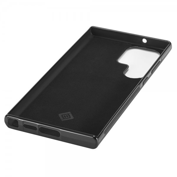 Lc.Imeeke Samsung Galaxy S24 Ultra Cover Kulfibertekstur Rød Stribe Sort