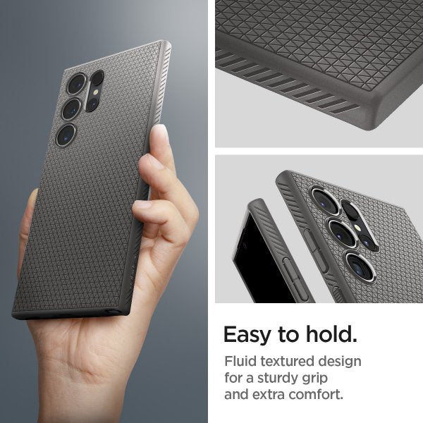 Spigen Samsung Galaxy S24 Ultra Cover Liquid Air Marble Grey