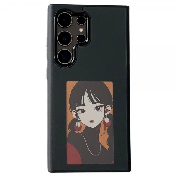 Samsung Galaxy S24 Ultra Cover med Indbygget Display E Ink Case Sort