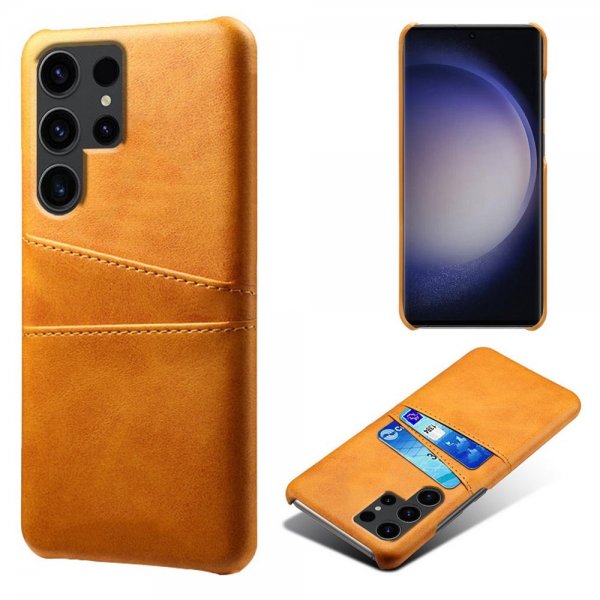 Samsung Galaxy S24 Ultra Cover med to Kortlommer Lysebrun