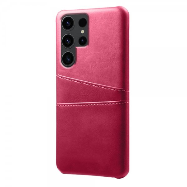 Samsung Galaxy S24 Ultra Cover med to Kortlommer Magenta