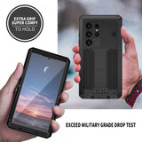 R-JUST Samsung Galaxy S24 Ultra Cover Metal Stødsikker Kamerabeskyttelse Sort