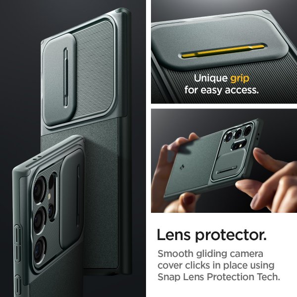 Spigen Samsung Galaxy S24 Ultra Cover Optik Armor Abyss Green