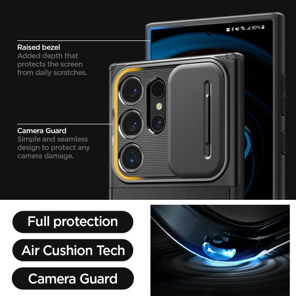 Spigen Samsung Galaxy S24 Ultra Cover Optik Armor Sort