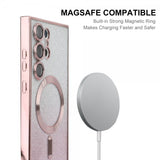 Enkay Samsung Galaxy S24 Ultra Cover Plateret Kant Glitter MagSafe Lilla