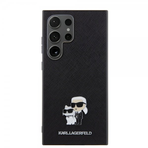 Karl Lagerfeld Samsung Galaxy S24 Ultra Cover Saffiano Karl & Choupette Sort