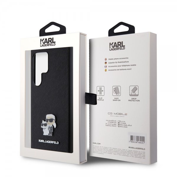 Karl Lagerfeld Samsung Galaxy S24 Ultra Cover Saffiano Karl & Choupette Sort